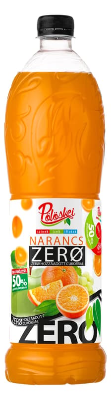 Pölöskei orange flavoured syrup 50%, zero added sugar