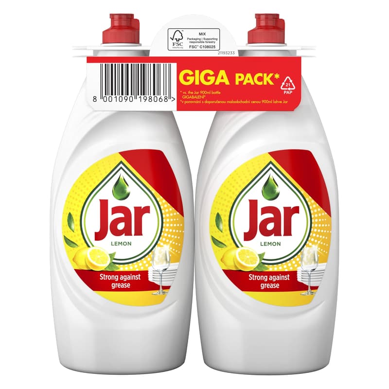 Jar Lemon Mosogatószer Citrom Illattal, 2x900 ml