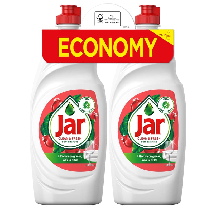 Jar Clean & Fresh Mosogatószer Gránátalma Illattal, 2x900 ml