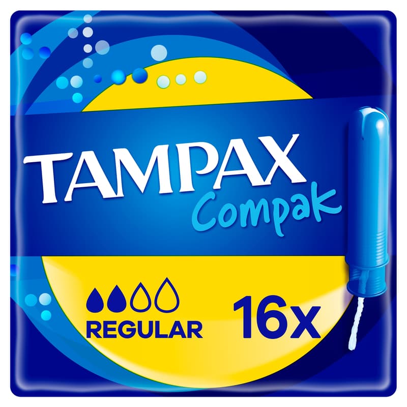 Tampax Compak Regular Applicator Tampons 16 X