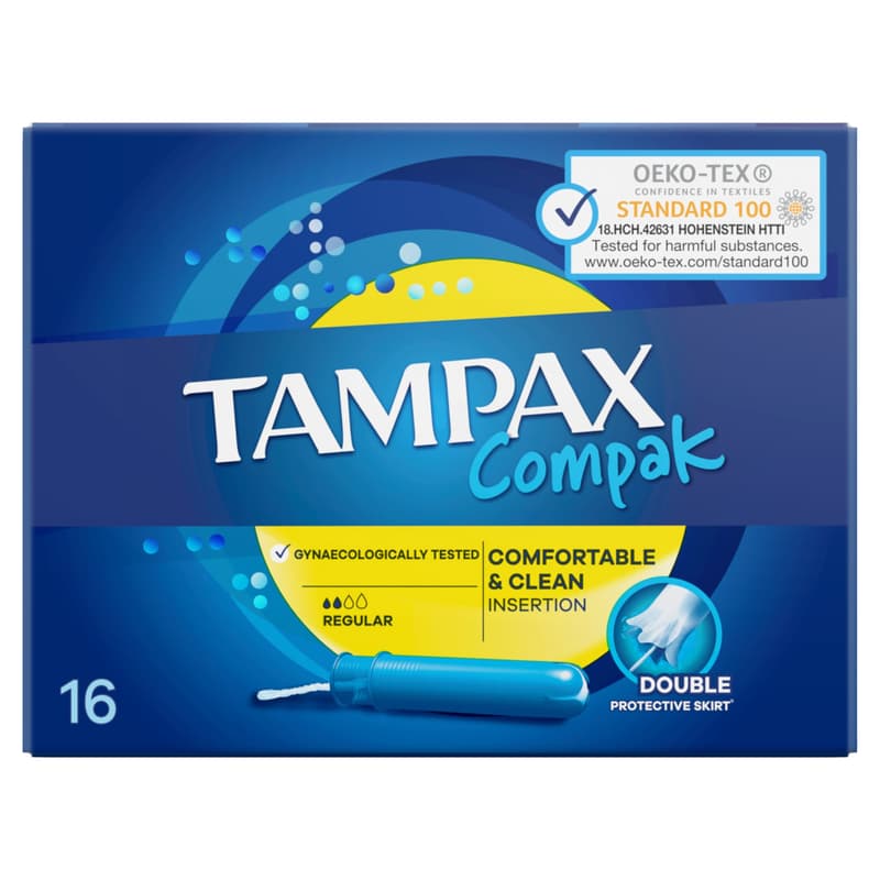 Tampax Compak Regular Applicator Tampons 16 X
