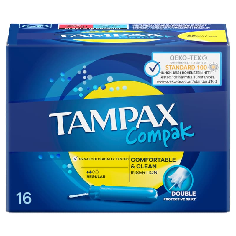 Tampax Compak Regular Applicator Tampons 16 X