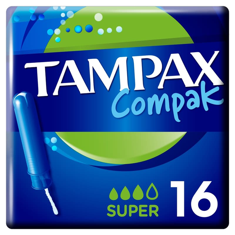 Tampax Compak Super Tampons Applicator 16 X