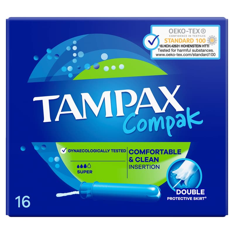Tampax Compak Super Tampons Applicator 16 X