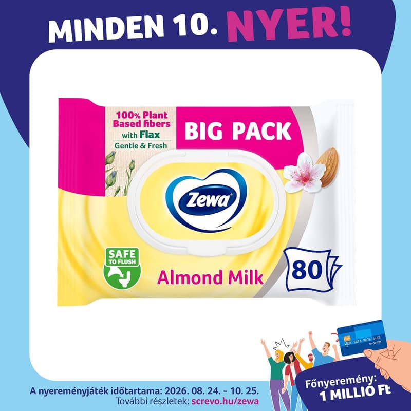 Zewa Almond Milk Bigpack nedves toalettpapír