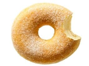 Crystallised sugar doughnut
