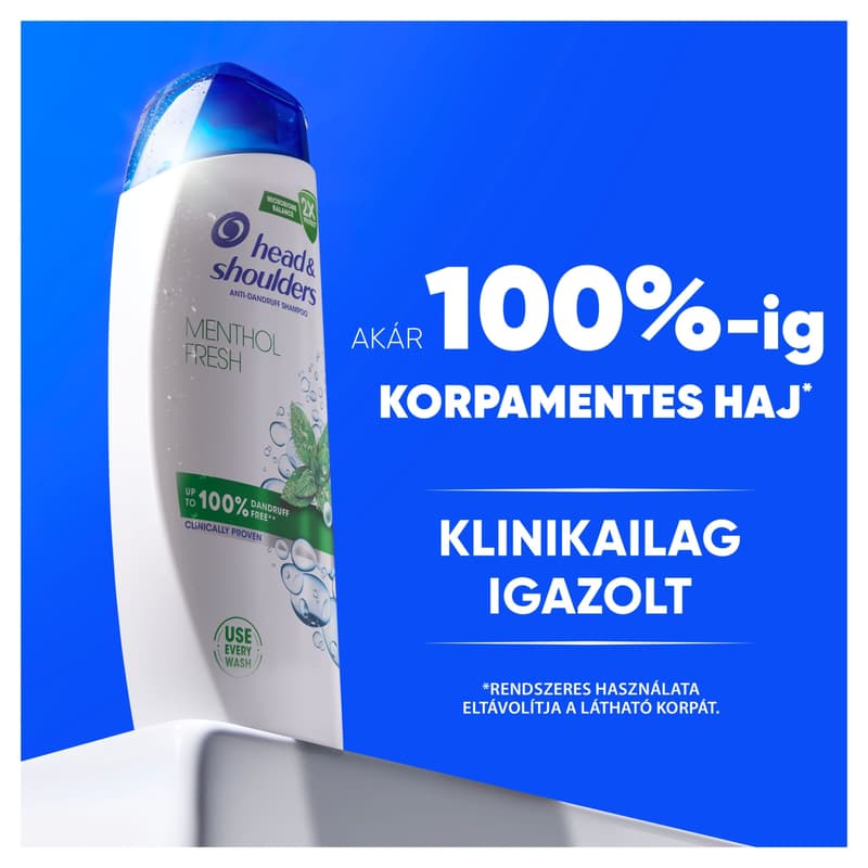 Head & Shoulders Menthol Fresh Korpásodás Elleni Sampon Bármely Hajtípusra, 250 ml