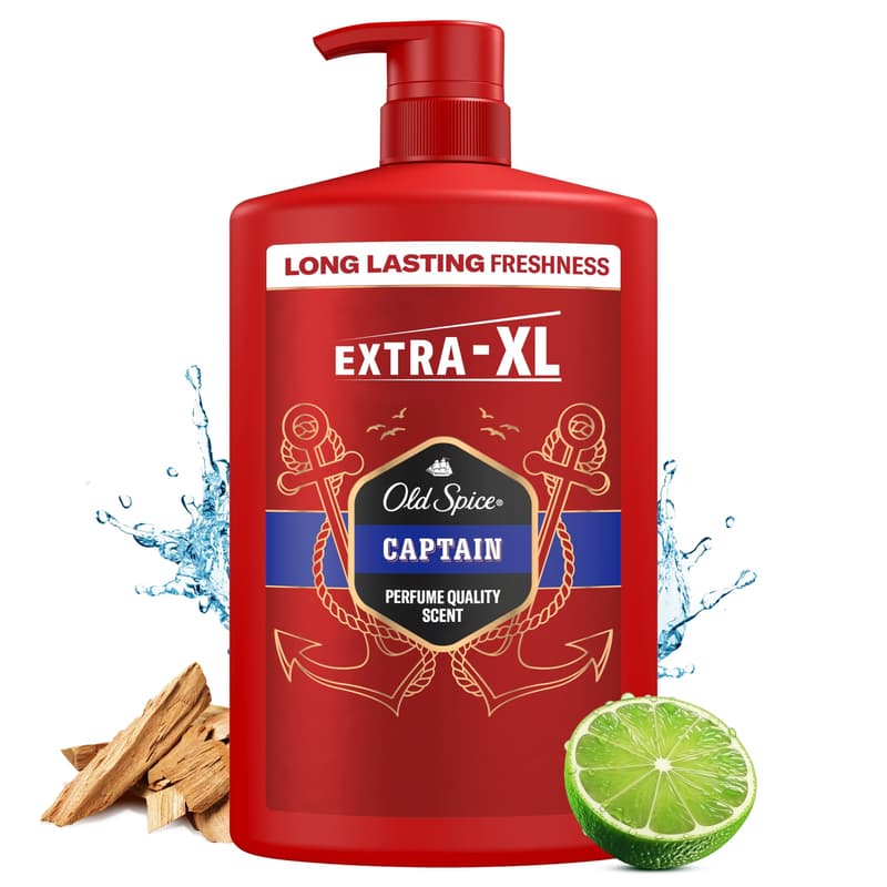 Old Spice Captain Shower Gel & Shampoo For Men 1000 ml