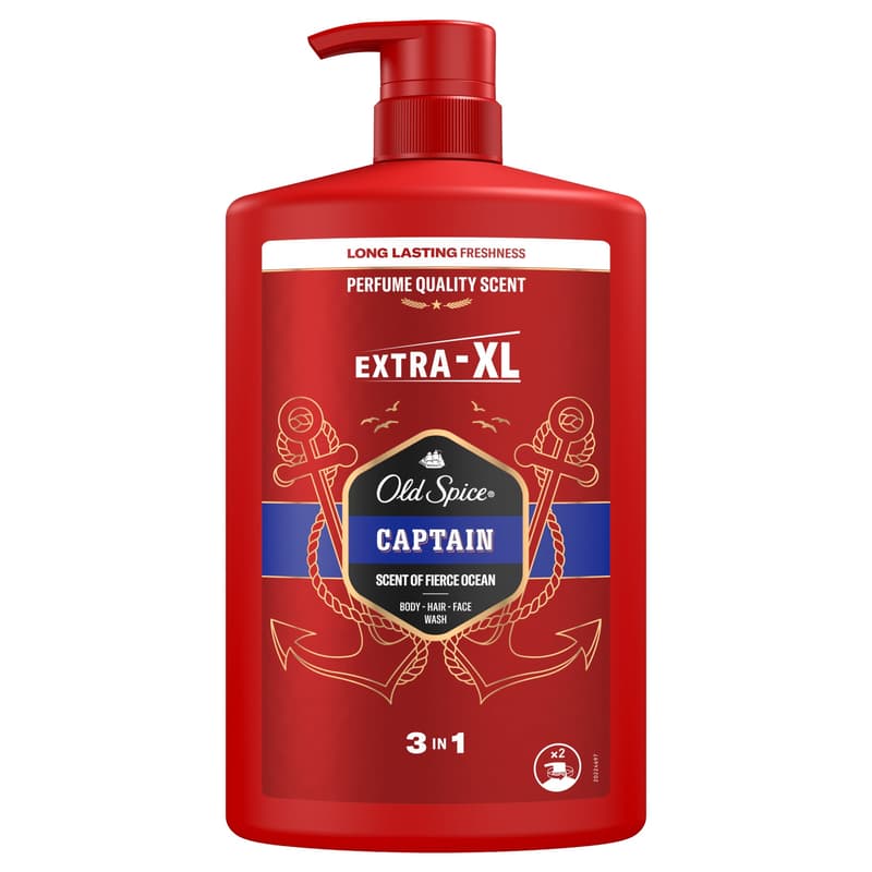 Old Spice Captain Shower Gel & Shampoo For Men 1000 ml