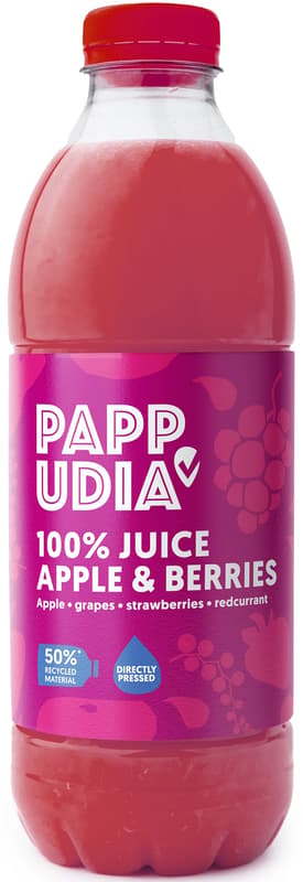 Pappudia Friss 100% alma-szőlő-eper-ribizli gyümölcslé