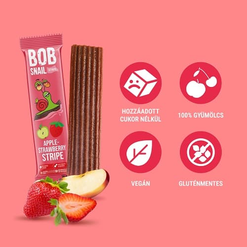 Bob-Snail Natural Apple-strawberry stripe 14g