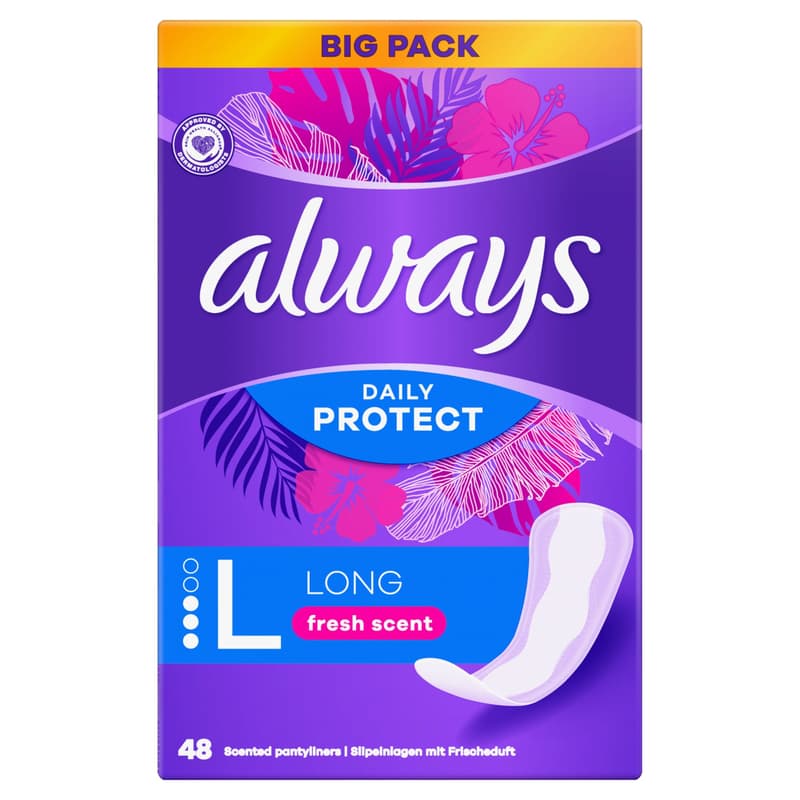 Always Daily Protect Fresh Scent Long 48ct