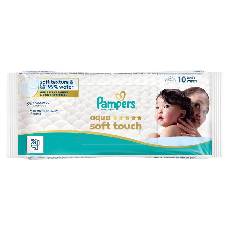 Pampers Harmonie Aqua Baby Wipes 1 Pack = 10 Wipes