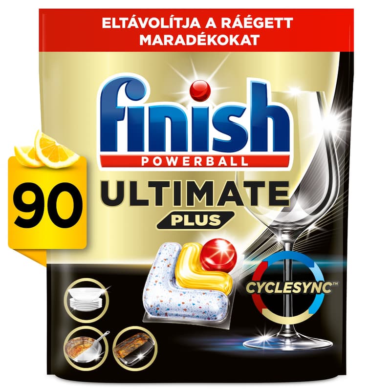 Finish Ultimate Plus All in 1 dishwasher-capsules, Lemon, 90pcs