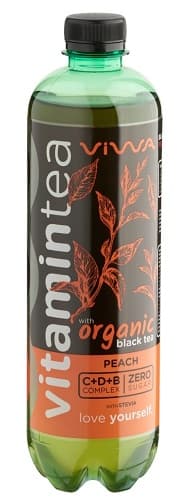 Viwa Vitamintea őszibarack ízű energiamentes üdítő fekete tea kivonattal