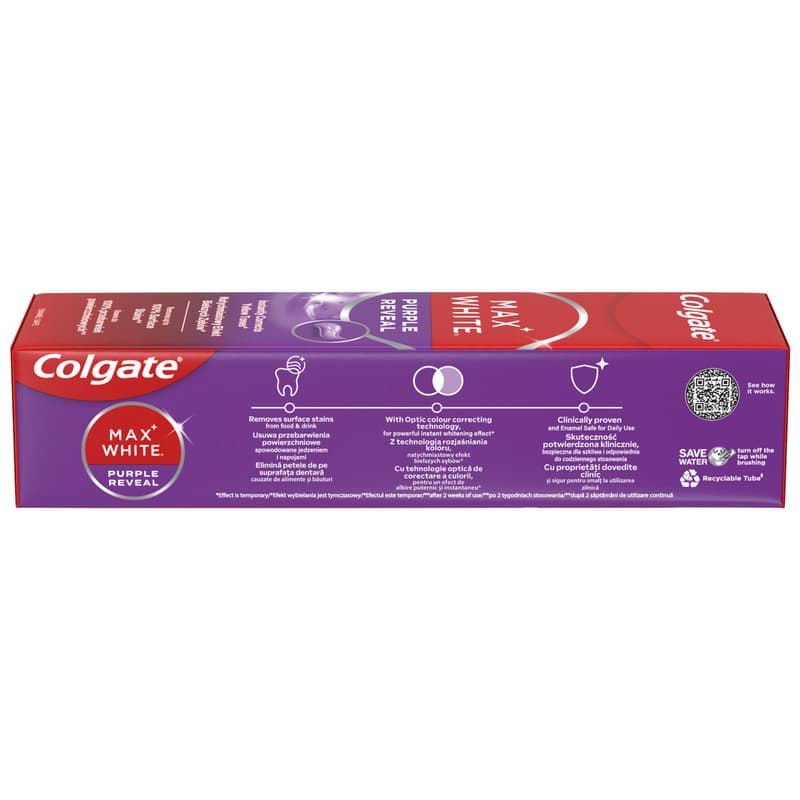 COLGATE TOOTHPASTE MAX WHITE ONE PURPLE