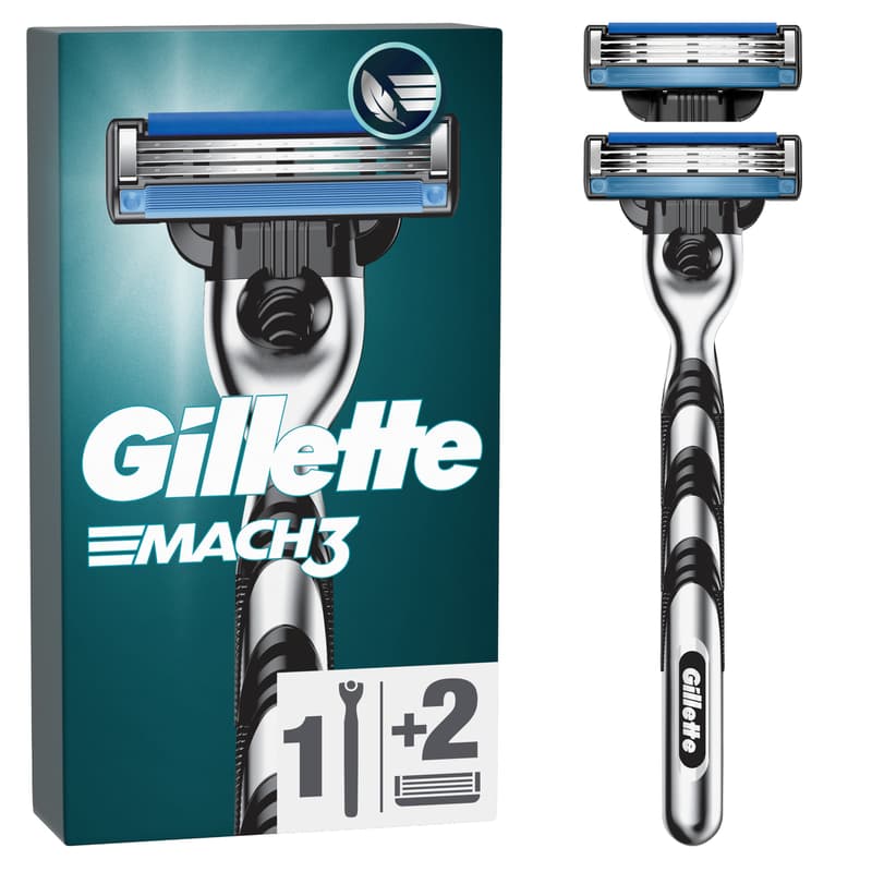 Gillette Mach3 Razor Handle + 2 Blade Refills