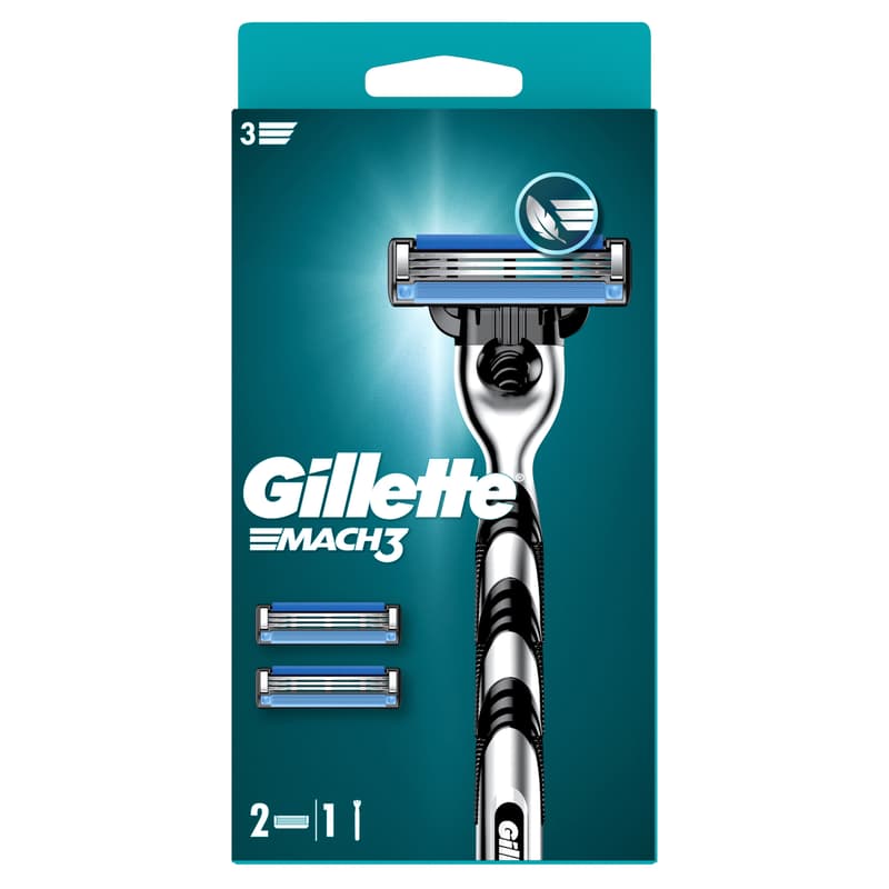 Gillette Mach3 Razor Handle + 2 Blade Refills