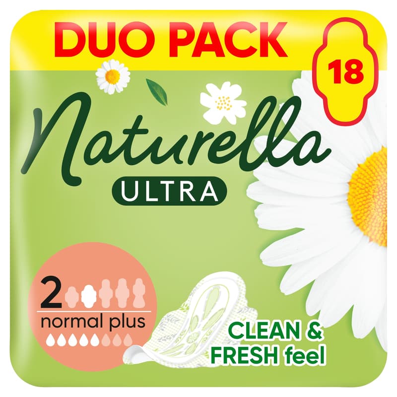 Naturella Ultra Normal Plus, Size 2, Sanitary Towels With Wings, 18 ct