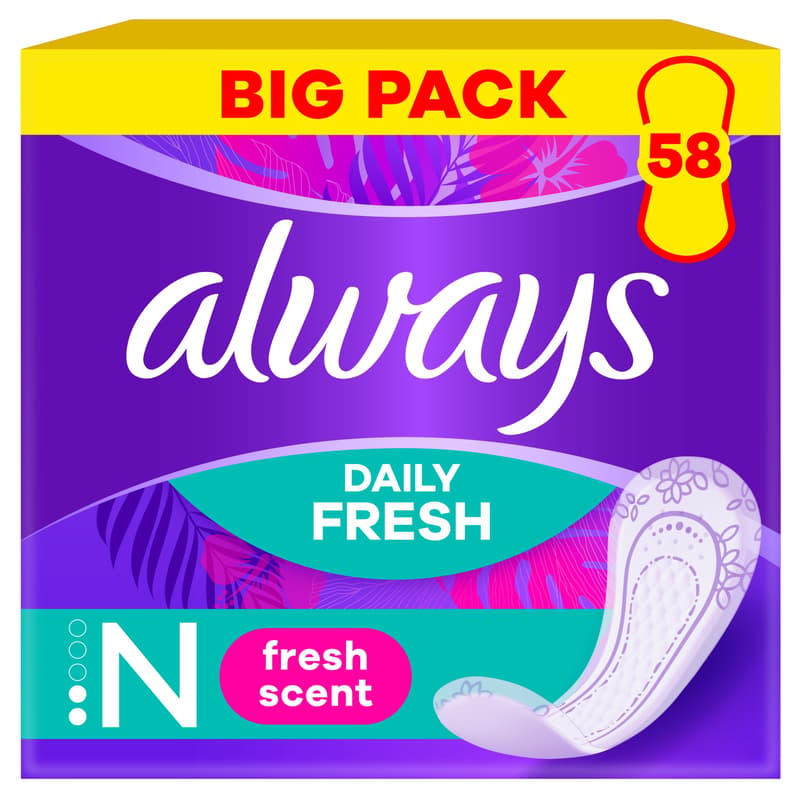 Always Dailies Normal Fresh & Protect Panty Liners, 58 ct