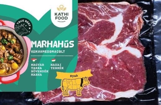 Hungarian variegated fresh sliced beef neck
