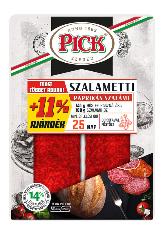 Pick Szalametti paprikás szalámi szeletelt 70g+11% túltöltött
