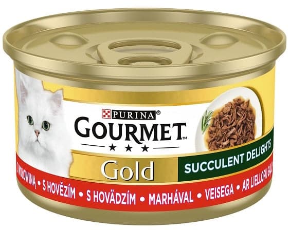 GOURMET GOLD Succulent Delights Wet cat in beef 85g