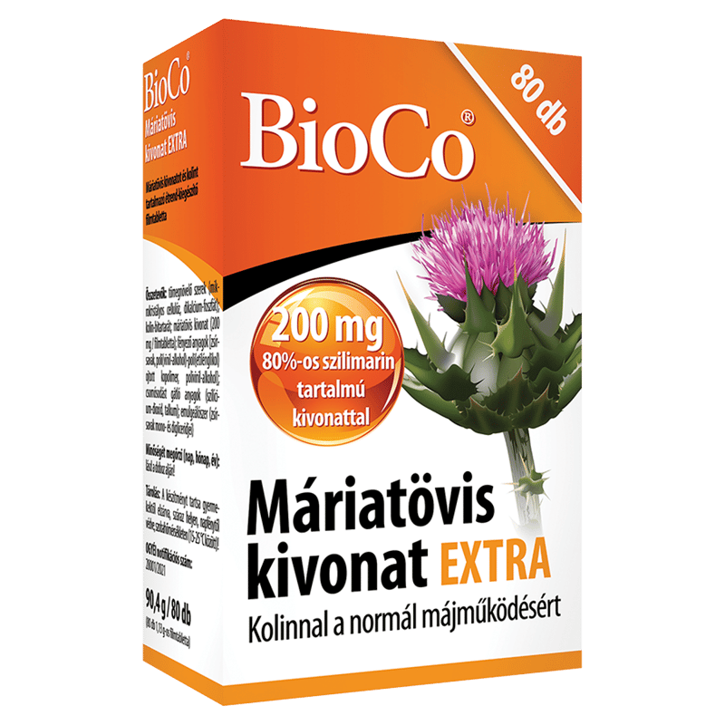 BioCo Máriatövis kivonat Extra étrend-kiegészítő filmtabletta 80 db