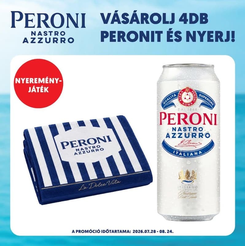 Peroni Nastro Azzurro minőségi világos sör 5,0%