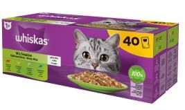 Whiskas tasakos eledel vegyes válogatás felnőtt macskák számára, 40x85 g