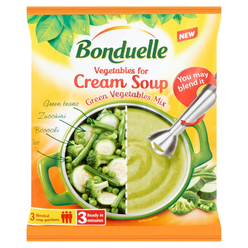 Bonduelle quick-frozen green mix cream soup with vegetable mixture