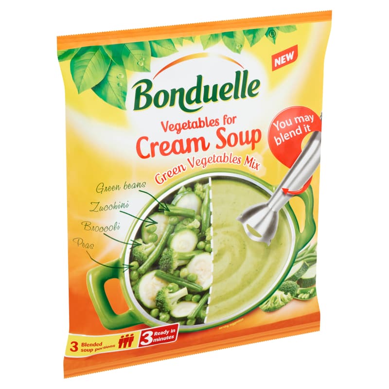 Bonduelle quick-frozen green mix cream soup with vegetable mixture