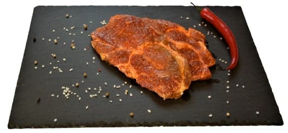 Pork collar flavored with summer grill liquid marinade
