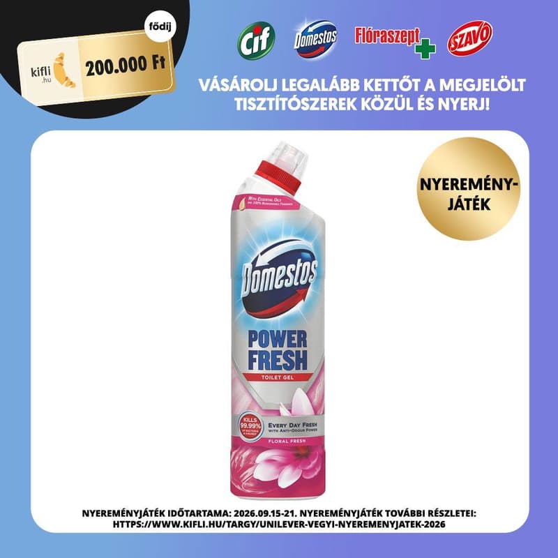 Domestos Power Fresh toilet cleaning gel 700ml - Floral Fresh