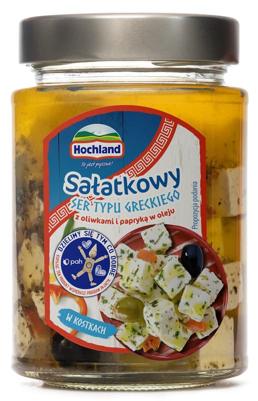 Hochland Salad Cheese with Greek Olives and Paparika in Oil