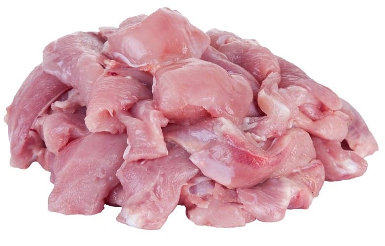 Fresh turkey meat pieces vacuum packed