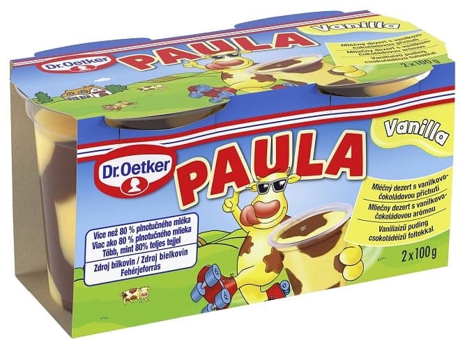 Dr. Oetker Paula Vanilla Flavoured Pudding with Chocolate Flavoured Pudding (2x100g)