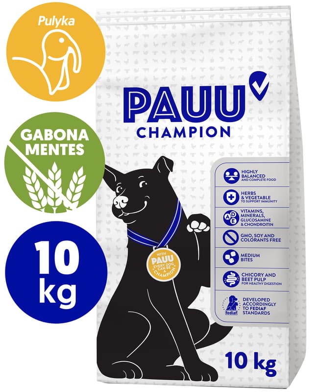 Pauu gabonamentes száraz kutyaeledel pulykával