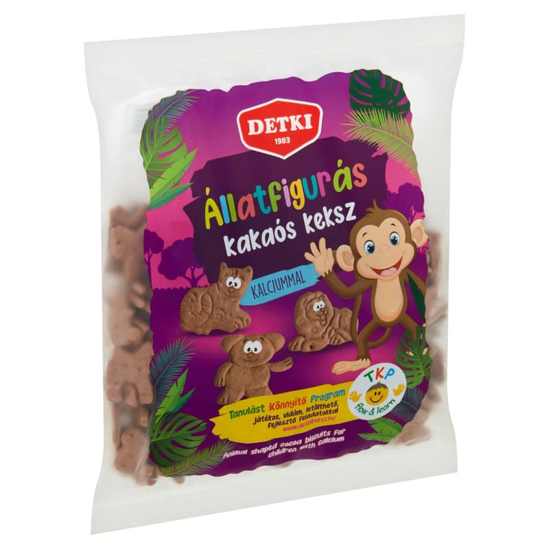 Detki Állatfigurás kakaós gyerekkeksz kalciummal