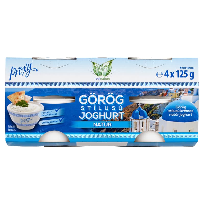 Real Nature Greek Style Plain Yogurt (4x125g)