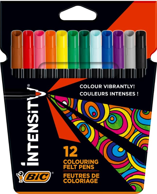 BIC Color Up Colouring Felt Pens - Assorted Colours, Pack of 12