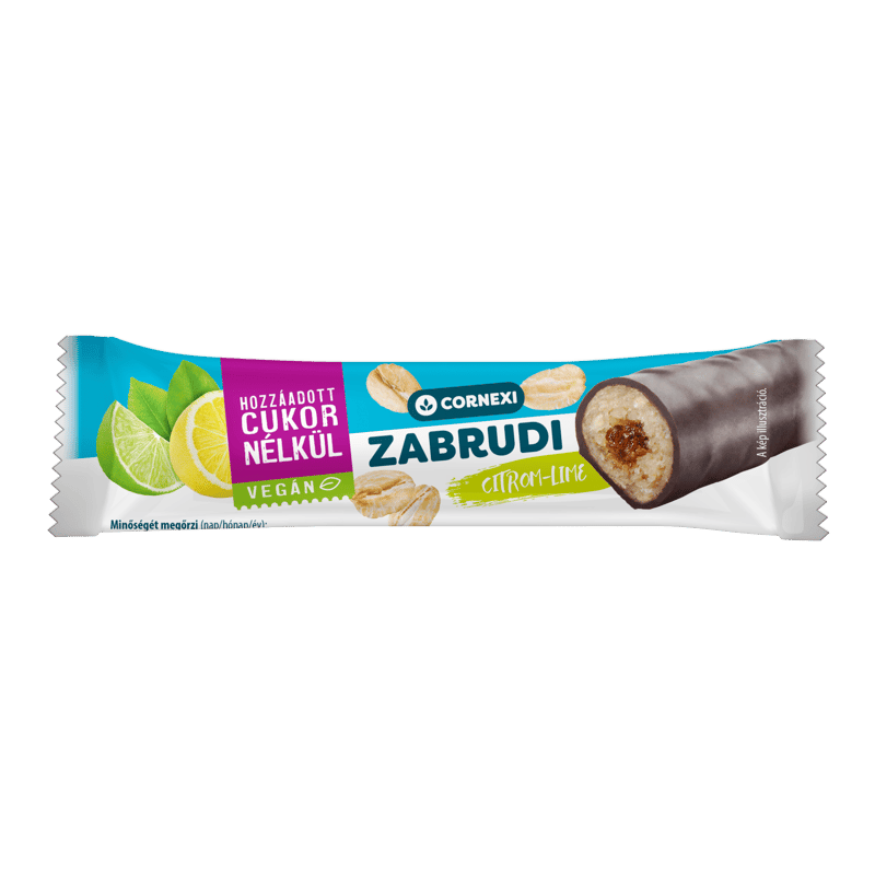 Cornexi zabrudi - citrom-lime töltelékkel töltött zabrúd kakaós bevonattal, édesítőszerrel