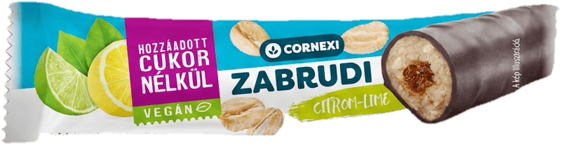 Cornexi zabrudi - citrom-lime töltelékkel töltött zabrúd kakaós bevonattal, édesítőszerrel
