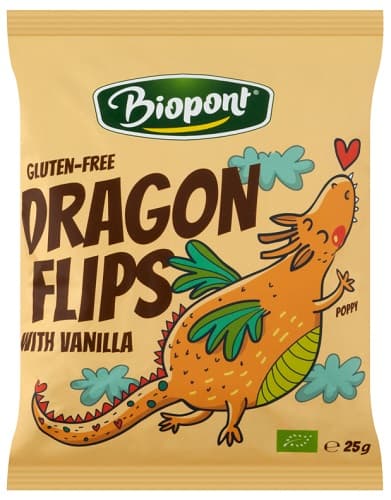 Dragon flips, Kukorica snack valódi vaníliával BIO