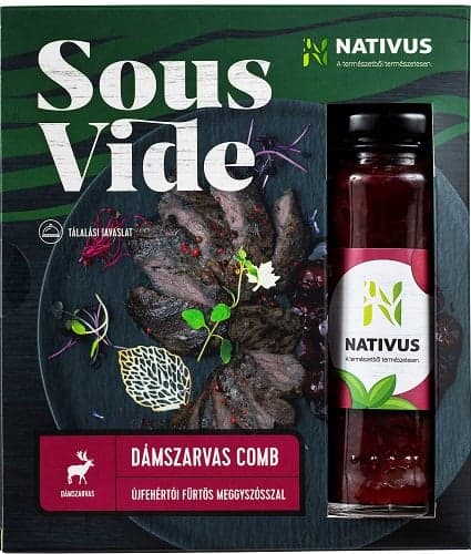 Nativus sous vide fallow deer leg with Újfehértói sour cherry sauce