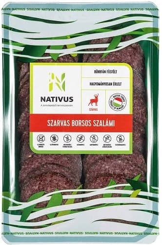 Nativus deer salami with whole pepper
