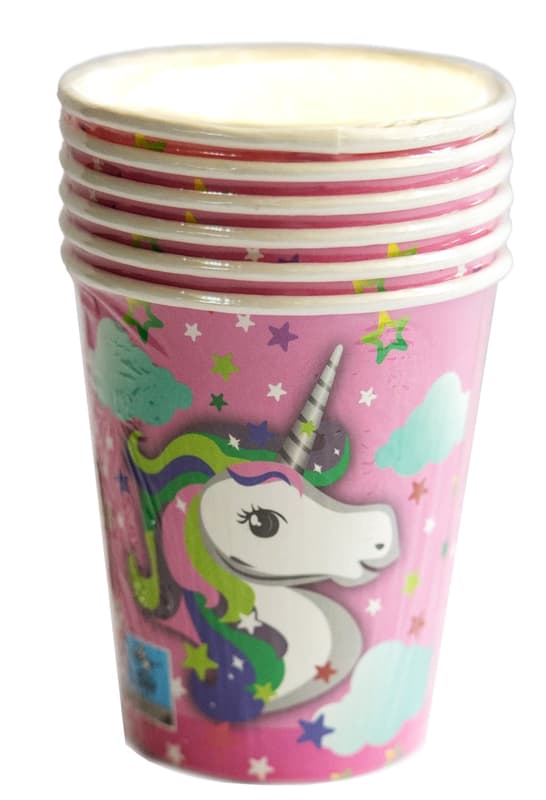 6 pcs paper unicorn glass 2 dl