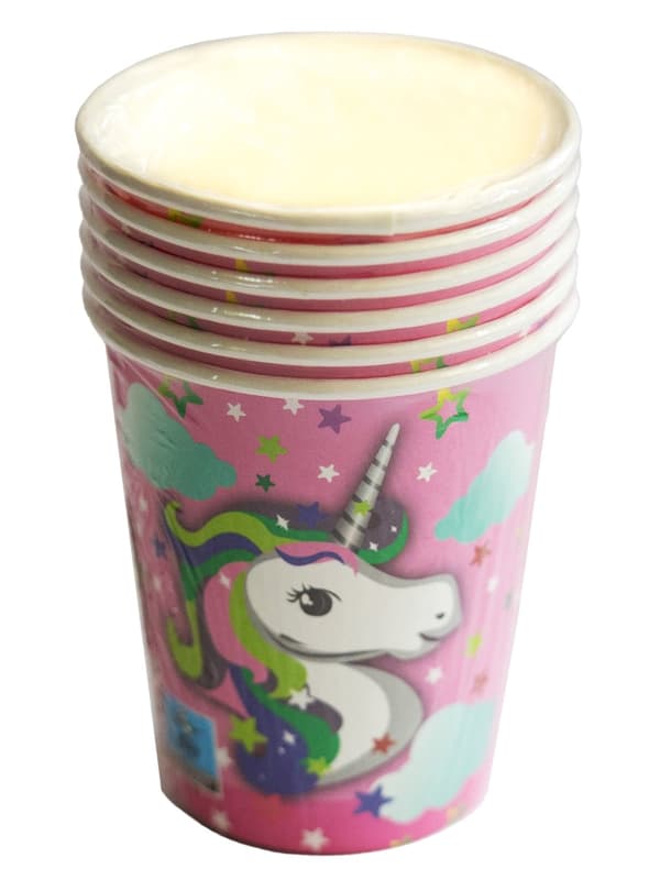 6 pcs paper unicorn glass 2 dl