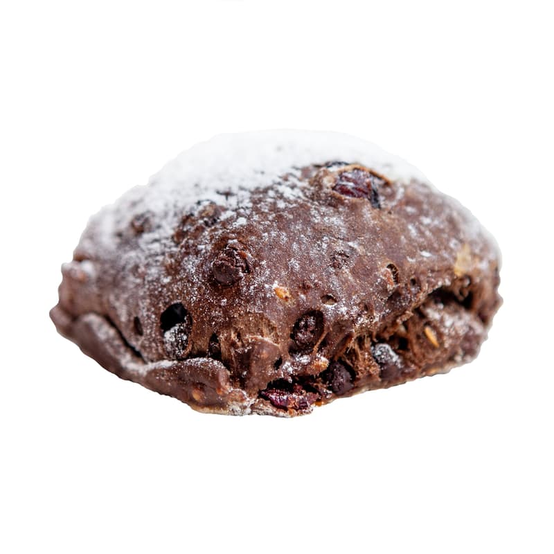 Belgian chocolate bun with cranberry