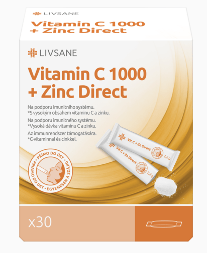 LIVSANE C-vitamin 1000+ Cink Direct por 30 db